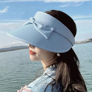 아트박스/위드마켓 모던걸 리본 돌돌이 썬캡(스카이)