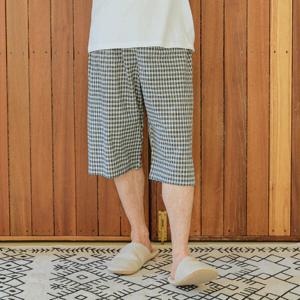 아트박스/알콩단잠 남자잠옷바지 샌달체크 순면 9부 파자마 수면