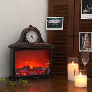아트박스/데팡스 불멍무드등 LED 벽난로무드등 시계화로A16