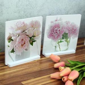 아트박스/꾸밈 gb063-스탠드액자2P_풍수모란꽃화병