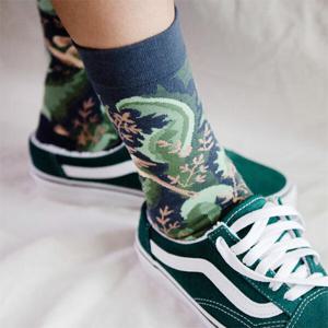 아트박스/레드싹수 버드 수채화 여성 중목 패션양말 rssw048