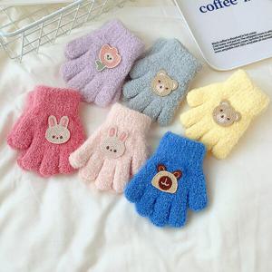 아트박스/엠케이 프렌즈하트 자수 극세사 니트 아동장갑 205517