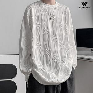 남성 루즈핏 주름 긴팔티 봄 여름 크랭클 셔츠 WI052T