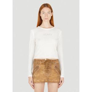 25 FW 게스 여성 로고 롱 슬리브 T 셔츠 gue0250016wht