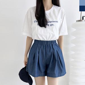 [샵앤][샵앤] 여성 데님 치마바지 플레어 반바지 WDM-WPT-KYI22