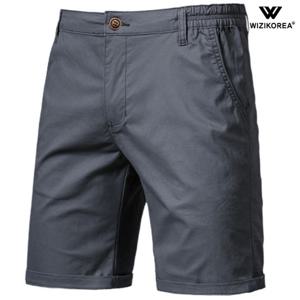 남성 슬림핏 허리 밴딩 5부 면 반바지 빅사이즈 WI220PN