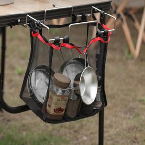 아트박스/스네프 캠핑 테이블 매쉬가방 건조대 수납 거치대 걸이