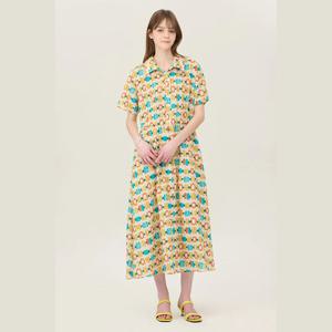 [베네통] 링클 패턴 원피스 BAOP51531