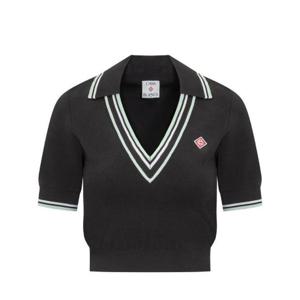 카사블랑카 V넥 크롭 폴로 셔츠 WPF25KW1018 01 TP944422556