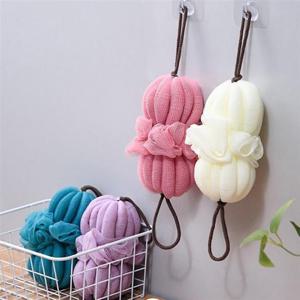 플라워 펌프킨 샤워볼 길쭉해지는 편리한 샤워퍼프 플라워 슬링 버블 샤워볼