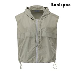 [보니스팍스(여성의류)]후드 바스락 슬리브리스 집업 베스트 (XP6VT006M0)