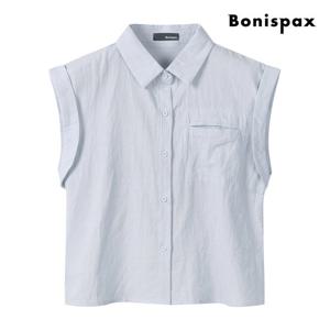 [보니스팍스(여성의류)]린넨 카라 슬리브리스 롤업 셔츠 (XP6SH027M0)