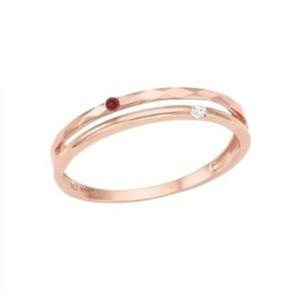 [로이드] 더블라인 탄생석 1월 가넷 10K 반지 LRT1952AT