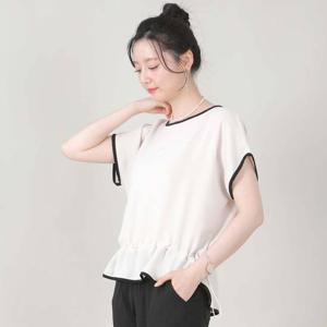 애비뉴투지 엄마옷 블랙 앤 아이보리 배색 여름 라글란 반팔 블라우스 B07544