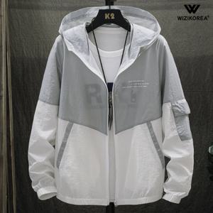 남성 여름 바람막이 자켓 자외선차단 후드 집업 점퍼 WI222J