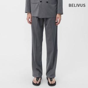 빌리버스 남성 슬랙스 스트라이프 투턱 와이드 바지 BITP051