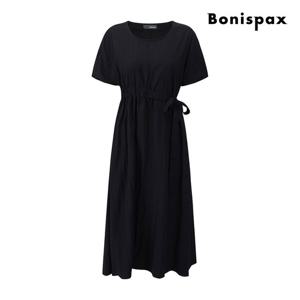 [보니스팍스(여성의류)]사이드 밴딩 라운드 반팔 롱 원피스 (XP7OP002M0)