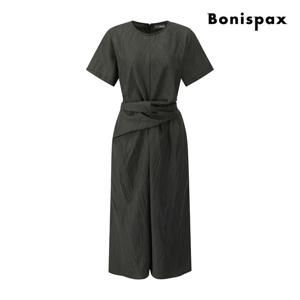 [보니스팍스(여성의류)]미니멀 리본 반팔 롱 원피스 (XP7OP004M0)
