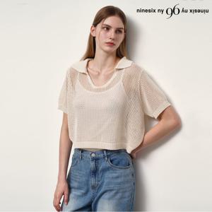 [나인식스뉴욕]카라넥 반팔 니트 (NP2KT039L0)