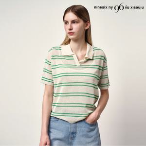 [나인식스뉴욕]카라넥 반팔 니트 (NP2KT040L0)