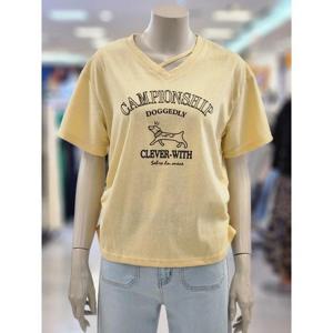 SOUP 세이브존07 V넥 레터링 티셔츠 SB6ST3Z