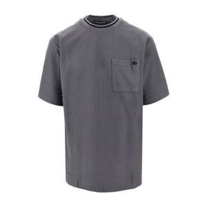 돌체앤가바나 그레이 체스트 포켓 크루넥 반팔 티셔츠 G8ST3Z H