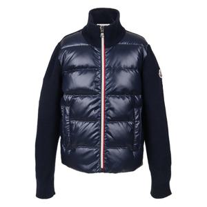 몽클레어 25FW 키즈 로고 패딩 가디건 다크블루 9B00006 M1241 745 8-10Y