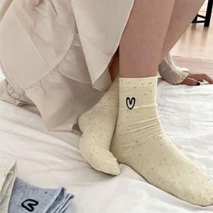 컬러 팝 하트 중목양말 3color LM-0655