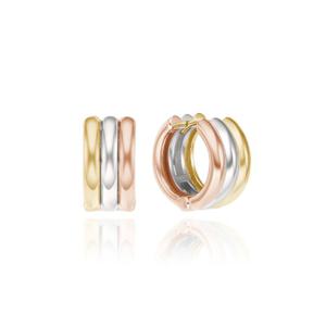 미니골드 실버 14k 금침사용 트리플 볼륨 링귀걸이 MEM21995