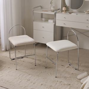나무뜰 엘라 스툴 부끌레 스퀘어 패브릭 화장대 의자 CNM240C (착불)