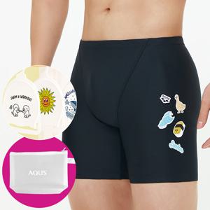 아레나 남성 수영복 스티커 3부 A5BM1MF01 BLK 가방 수모행거 증정