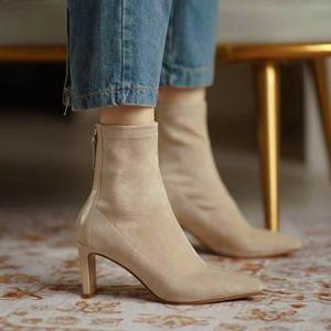 [무드무드] 베리로 스웨이드 앵클부츠