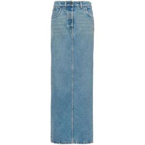 25 FW 프라다 트라이앵글 로고 데님 맥시 스커트 GFD175SOOO13Z6 TP440907218