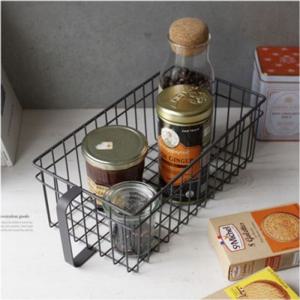 도브 손잡이 철재 바스켓 수납함(블랙)