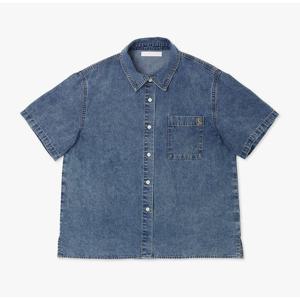 [플랙진]여성 원 포켓 데님 반팔 셔츠 (PJTI2SSL315)