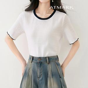 ATMARK 텍스처씬배색링거티셔츠_AA53TS075G