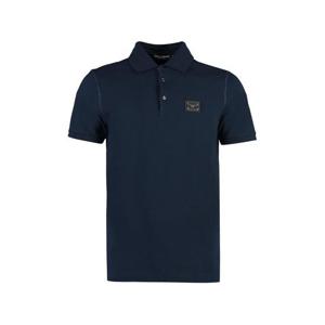 돌체앤가바나 로고 태그 코튼 폴로 셔츠 G8PL4TG7F2H B0665 blue