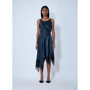 25 FW 아크네 여성 새틴 레이스 미디 원피스  acn0262005blu