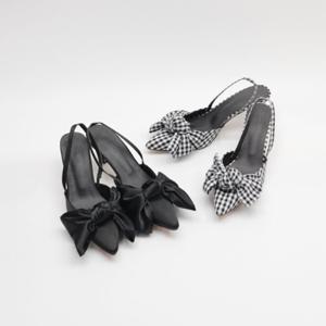 왕리본 슬링백 2컬러 뾰족코 샌들 구두 UH-pdp002