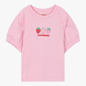 [코코리따]핑크 퍼프 소매티셔츠CERA243E6