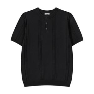 [리빌모아]남자 프리미엄 라운드 헨리 반팔 니트티 GN-KNH-Q012