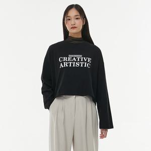 [랩]크리 프린트 크랍 긴팔티셔츠(AQ1CTS41)