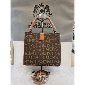 [몽크로스]몽크로스 레터링패턴 자가드버킷백 WT99196(브라운)_D