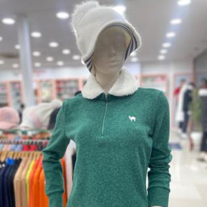 [팜스프링스]퍼 카라 배색 티셔츠stzl234253_DG