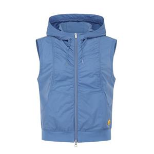 여성 백 메쉬 셔링 절개선 후드 베스트 521E3JV101BL