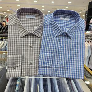 [레노마셔츠]긴소매 슬럽 미디엄체크 슬림셔츠 RNSSL0135_JJ