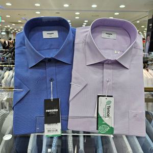 [레노마셔츠]반소매 텐셜 솔리드 일반셔츠 ROUSG0901_JJ