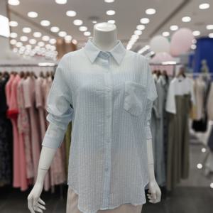 [아니베에프]A55WBL410 카라넥 니트탑 롱 셔츠