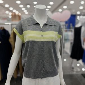 [아니베에프]A57KPO500 카라넥 배색 셔츠형 니트