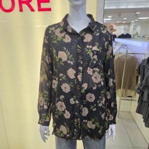 더스토아 DP01 블랙 꽃 긴 블라우스 T23fcha23l005